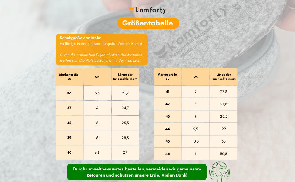 Komforty Unisex Hausschuhe aus Wolle - Rutschfest, für Drinnen & Draußen